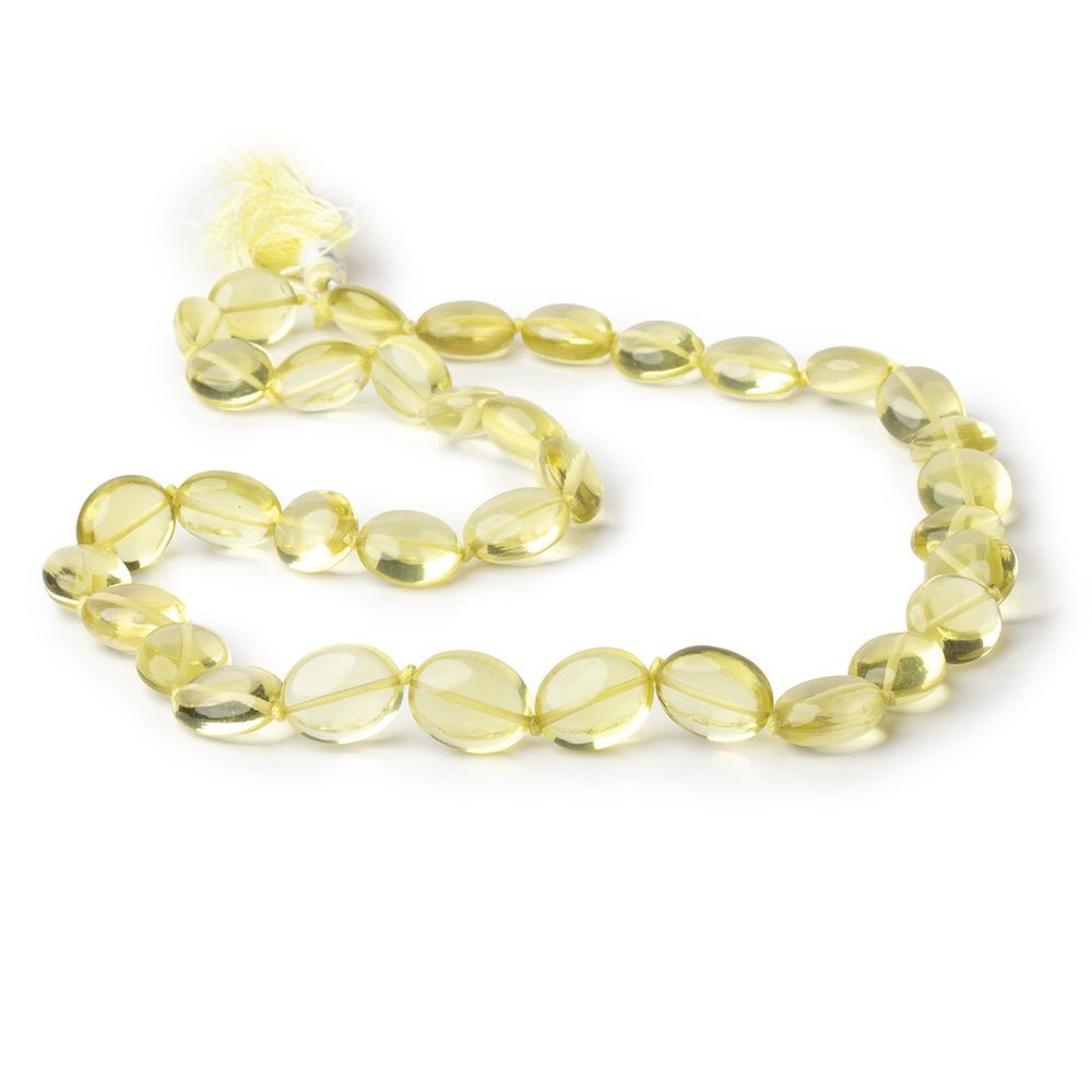 10.5 - 12.5mm Lemon Quartz Plain Oval Beads 161 inch 35 pieces AA - Beadsofcambay.com