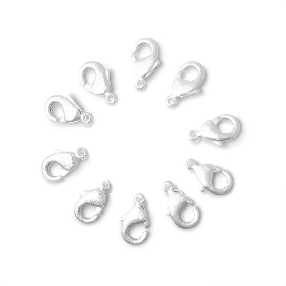 10mm Brushed Lobster Clasp Set of 10 Pieces - Beadsofcambay.com