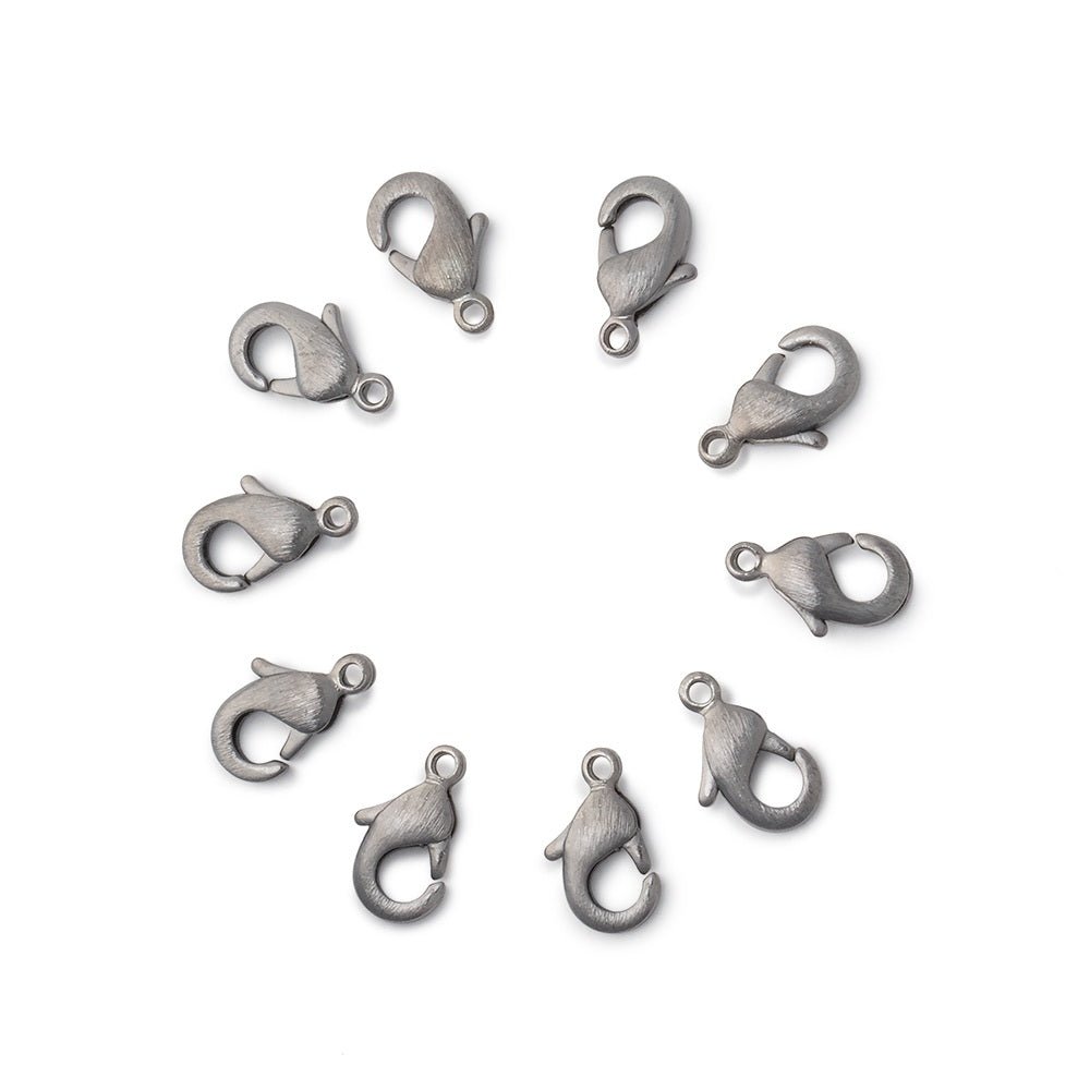 10mm Brushed Lobster Clasp Set of 10 Pieces - Beadsofcambay.com