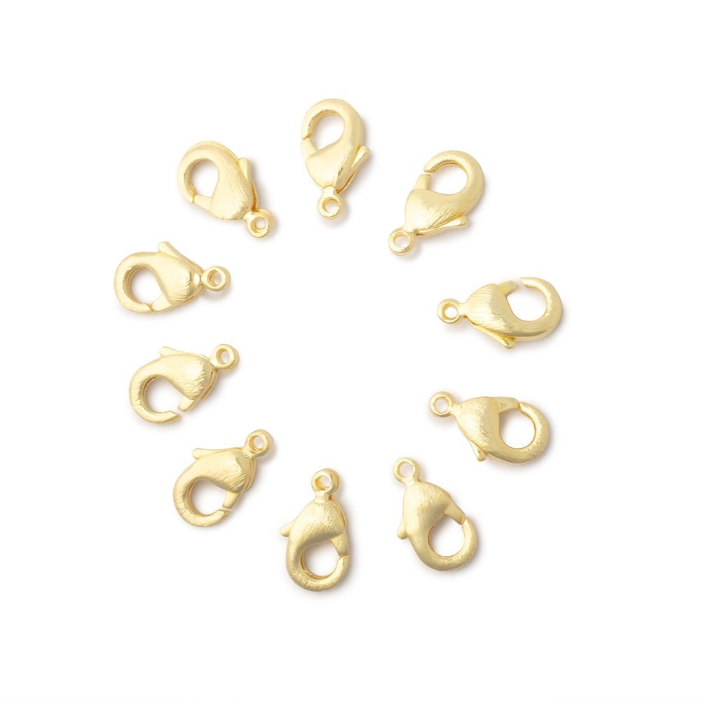 10mm Brushed Lobster Clasp Set of 10 Pieces - Beadsofcambay.com