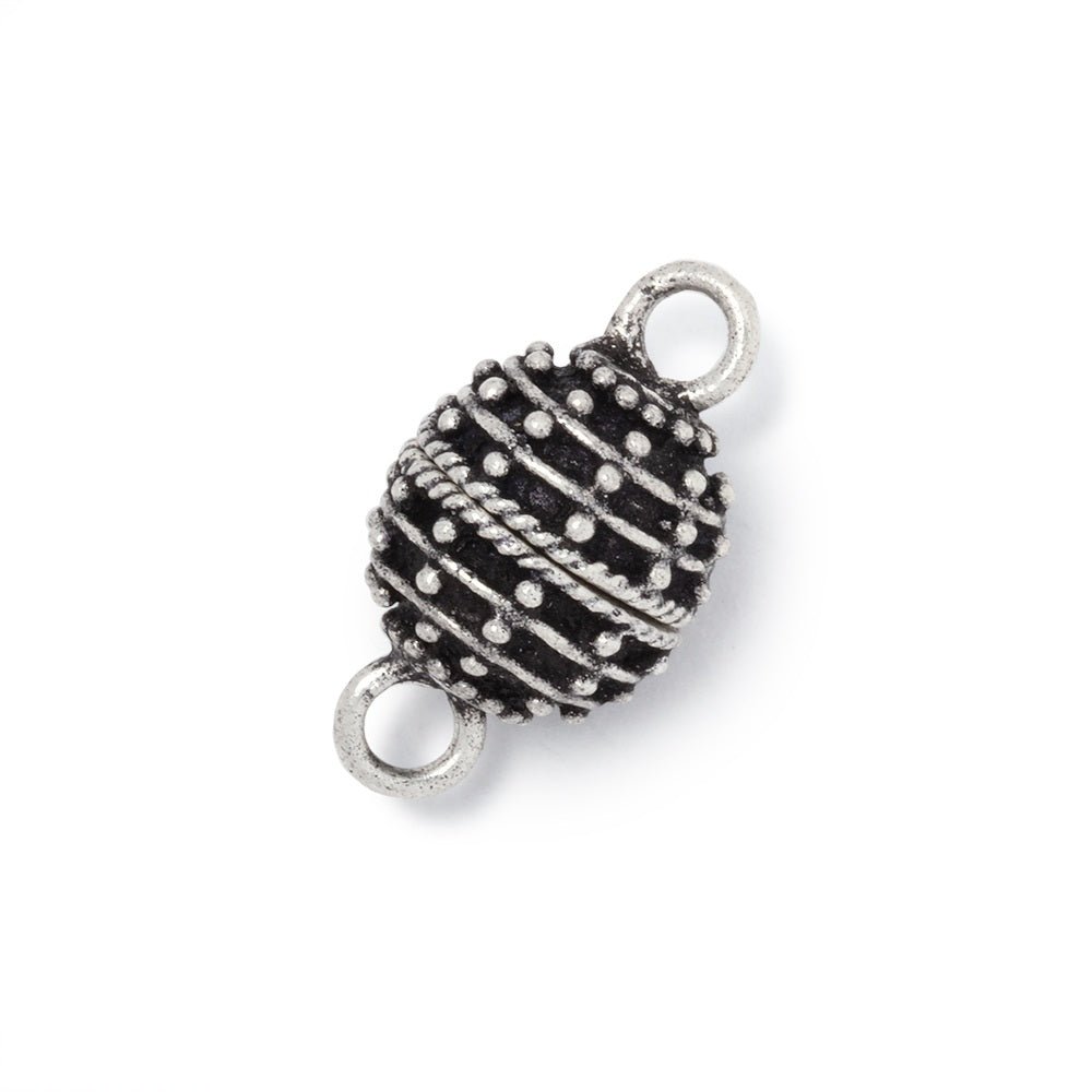 10mm Miligrain Beehive Design Magnetic Clasp 1 piece - Beadsofcambay.com