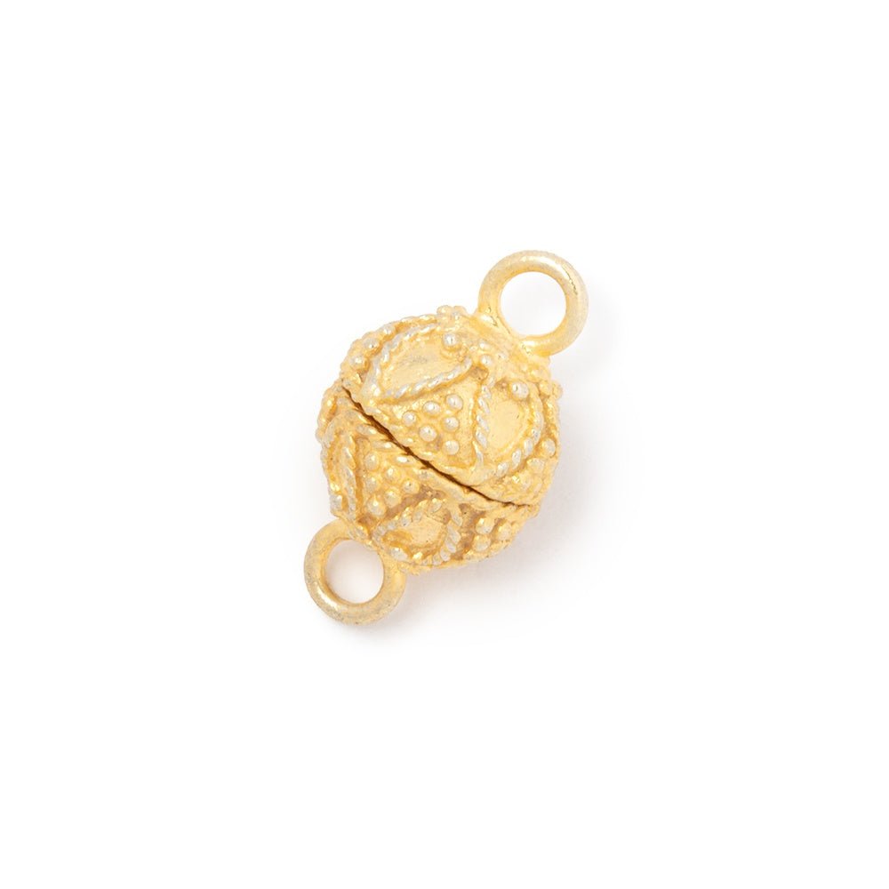 10mm Miligrain Pear Design Magnetic Clasp 1 piece - Beadsofcambay.com