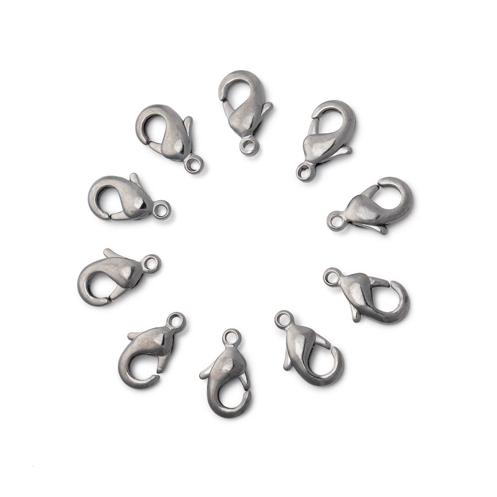 10mm Shiny Lobster Clasp Set of 10 Pieces - Beadsofcambay.com