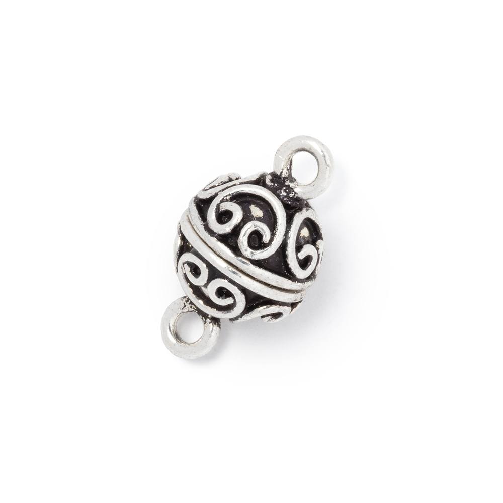 10mm Simple Scroll Design Magnetic Clasp 1 piece - Beadsofcambay.com