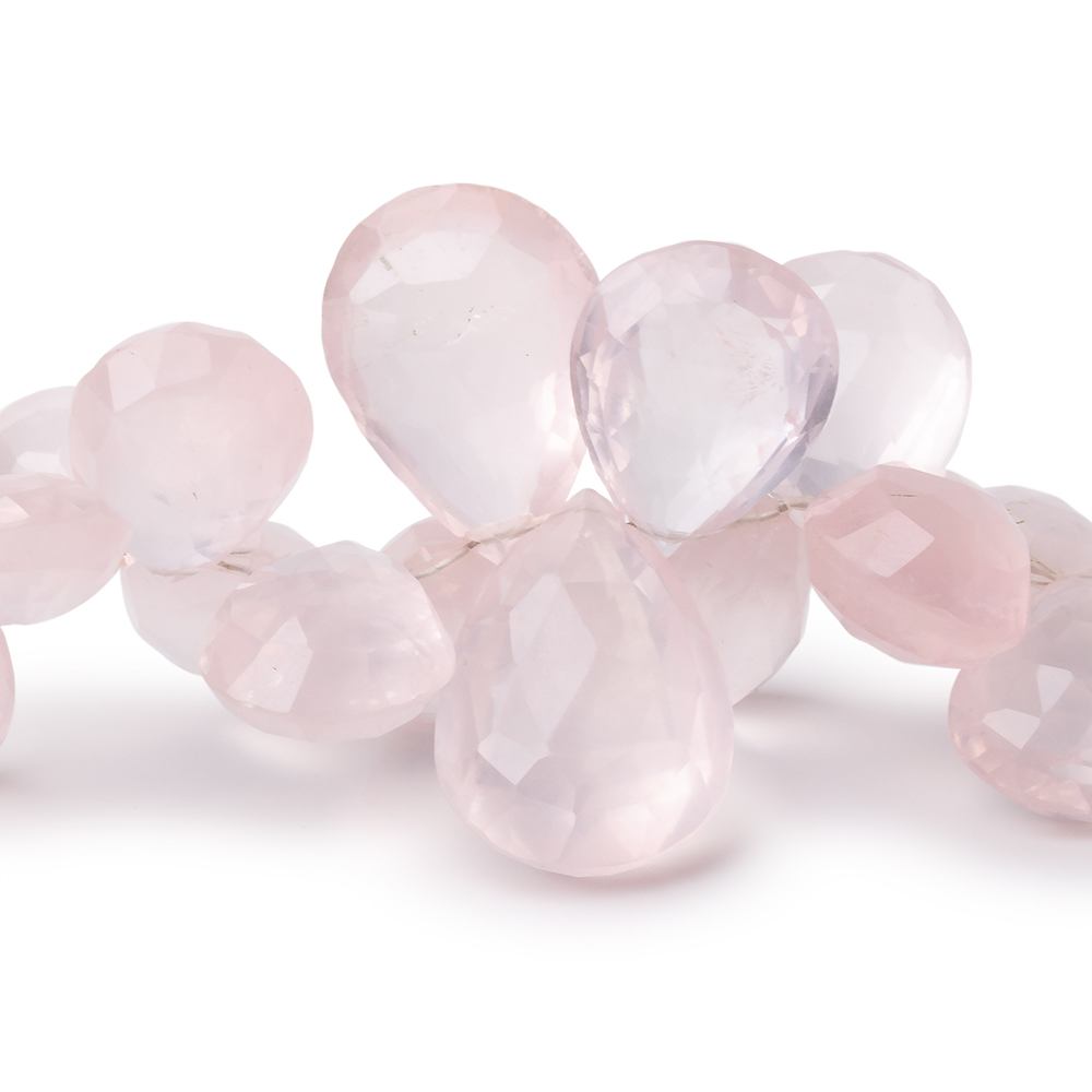 10x6 - 20x14mm Rose Quartz Faceted Pear Beads 8 inch 54 pieces AA - Beadsofcambay.com