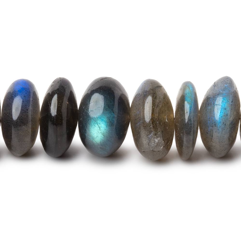 11 - 12mm Labradorite Plain Rondelle Beads 8 inch 32 pieces AA - Beadsofcambay.com