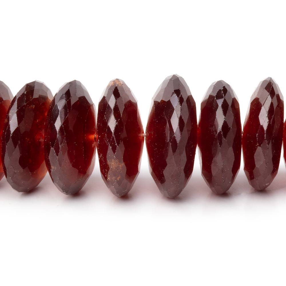 11 - 14mm Hessonite Garnet German Faceted Rondelle Beads 7.5 inch 40 pieces - Beadsofcambay.com