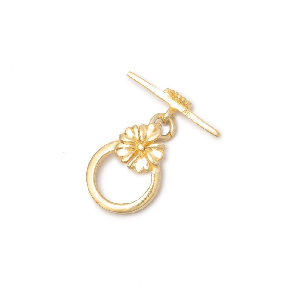 11.5mm Vermeil Flower Toggle 1 piece - Beadsofcambay.com