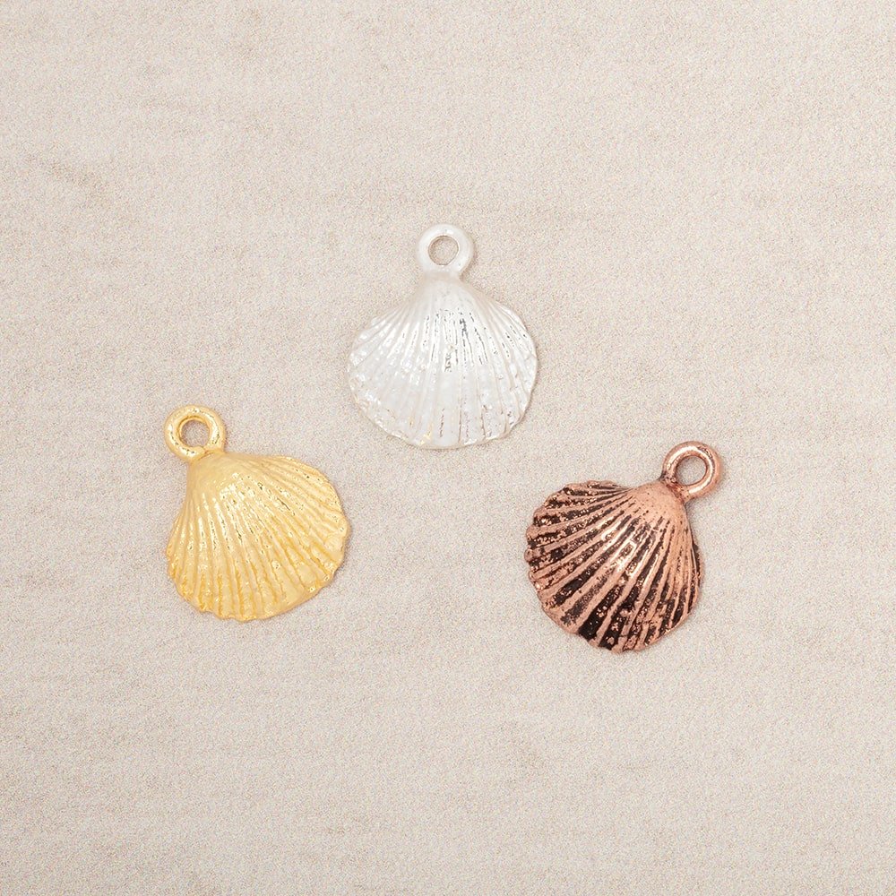 11mm Seashell Pendant Charm Set of 4 pieces - Beadsofcambay.com