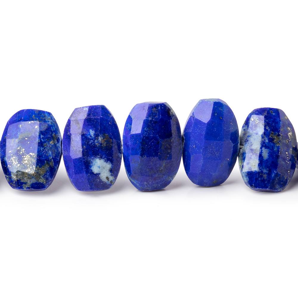 11x7 - 12x10mm Lapis Lazuli Faceted Pillow Beads 8 inch 22 pieces - Beadsofcambay.com