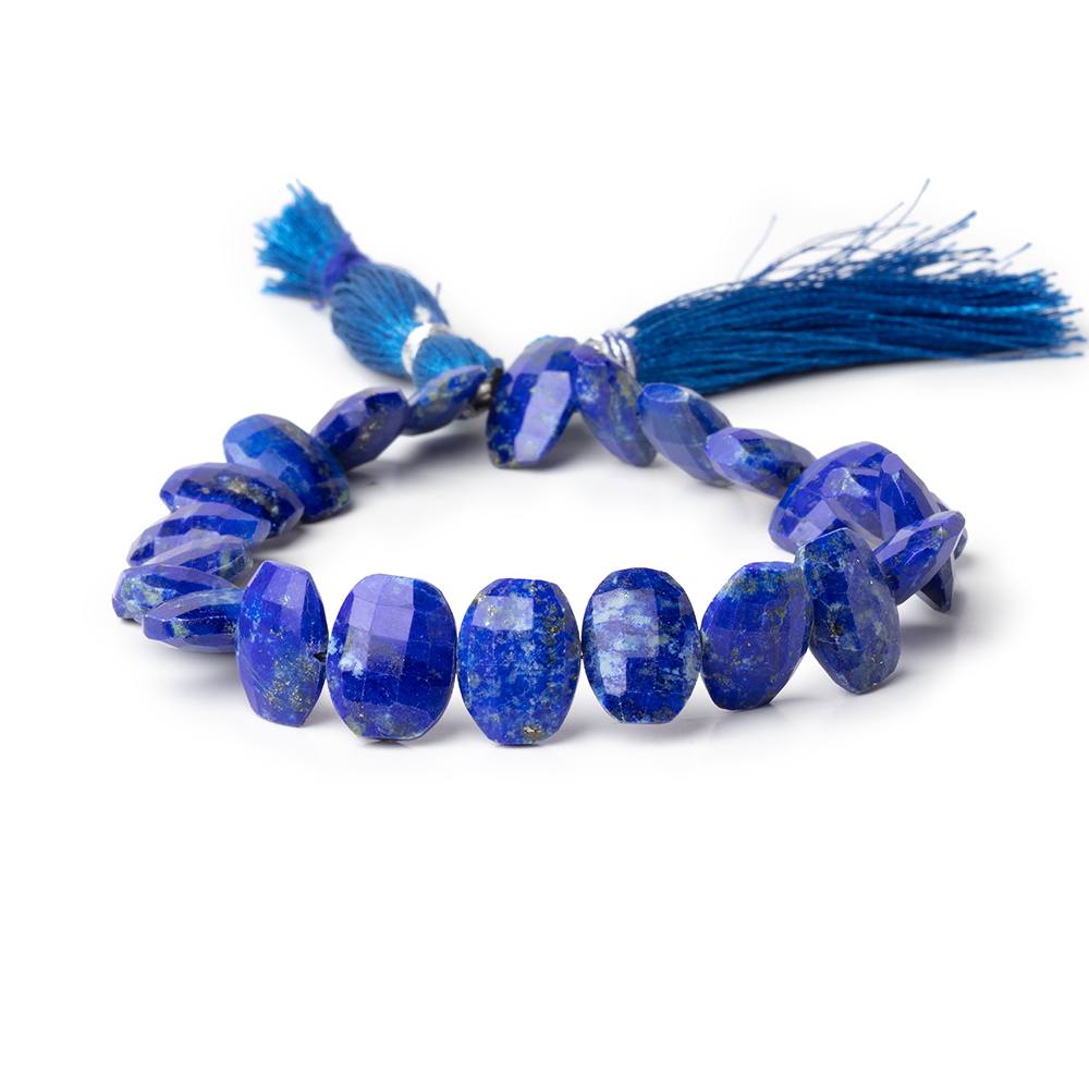 11x7 - 12x10mm Lapis Lazuli Faceted Pillow Beads 8 inch 22 pieces - Beadsofcambay.com