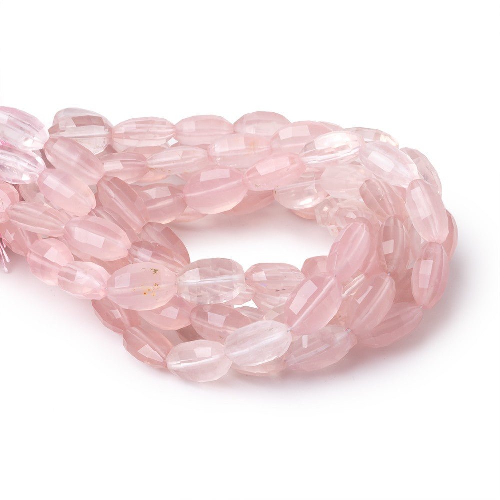 11x7 - 12x8mm Rose Quartz Faceted Oval Beads 7.5 inch 17 pieces - Beadsofcambay.com