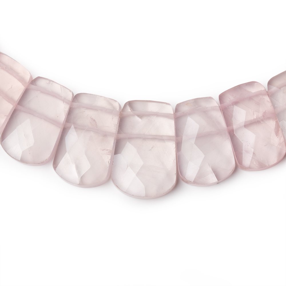 11x8 - 20x13mm Rose Quartz Faceted Fancy Shape Collar 36 Beads - Beadsofcambay.com