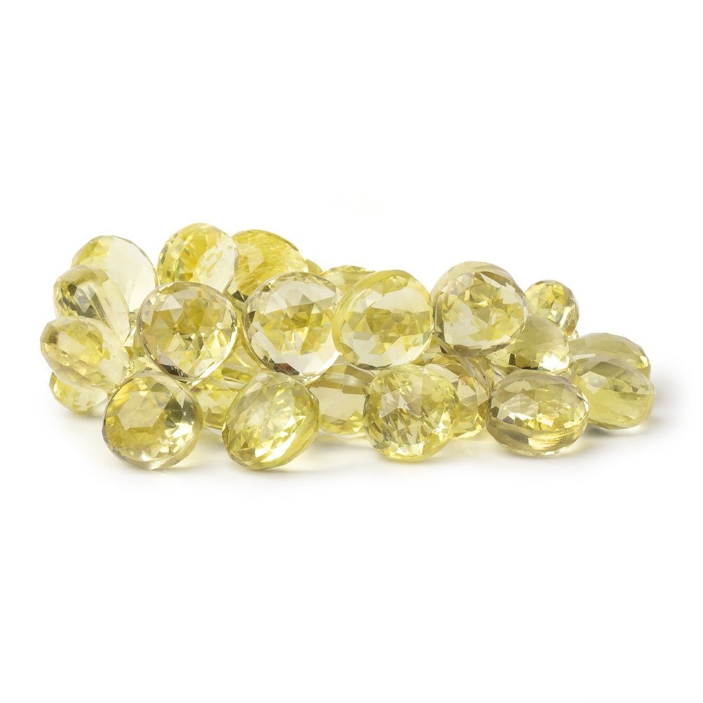 12 - 14mm Lemon Quartz Faceted Heart Beads 7.5 inch 33 Beads AAA - Beadsofcambay.com