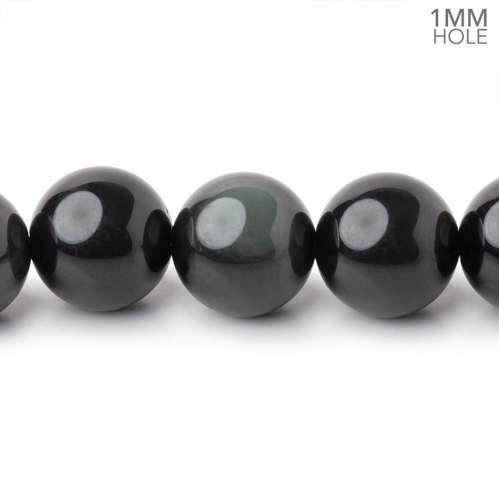 12.5mm Rainbow Obsidian Plain Round 16 inch 33 Beads 1mm Hole A - Beadsofcambay.com