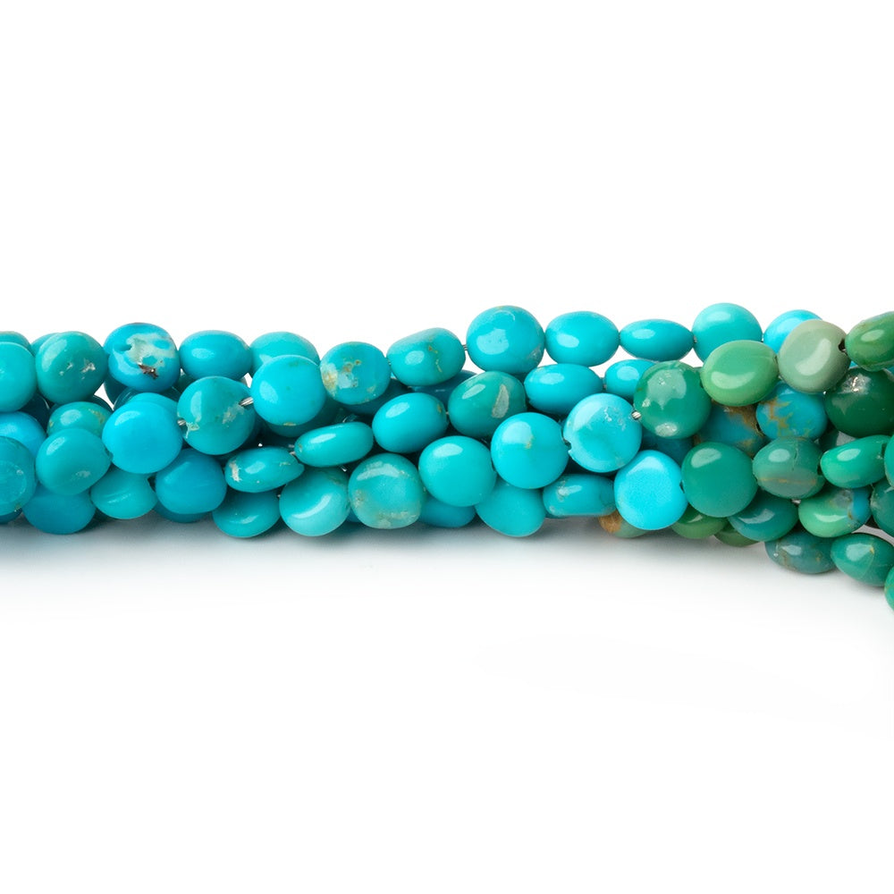 4mm Sleeping Beauty Turquoise Plain Coin beads 16 inch 108 pieces - BeadsofCambay.com