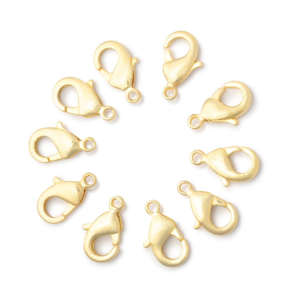 12mm Brushed Lobster Clasp Set of 10 Pieces - Beadsofcambay.com