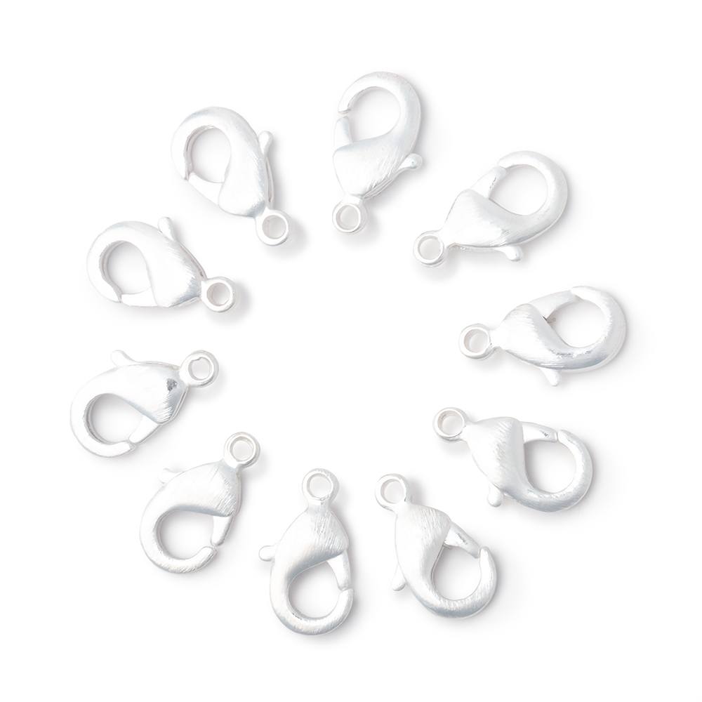 12mm Brushed Lobster Clasp Set of 10 Pieces - Beadsofcambay.com