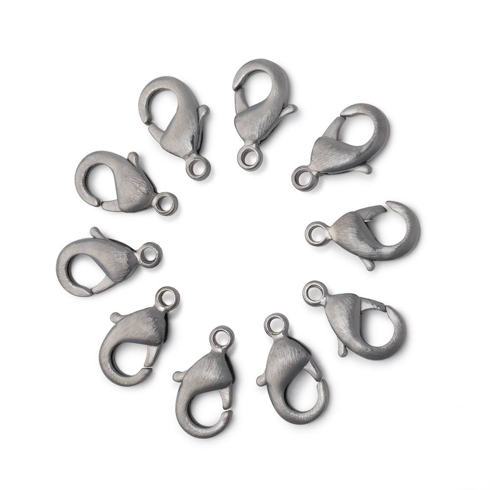 12mm Brushed Lobster Clasp Set of 10 Pieces - Beadsofcambay.com