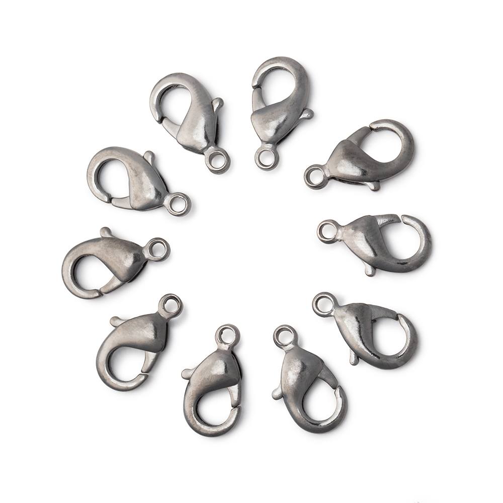 12mm Shiny Lobster Clasp Set of 10 Pieces - Beadsofcambay.com