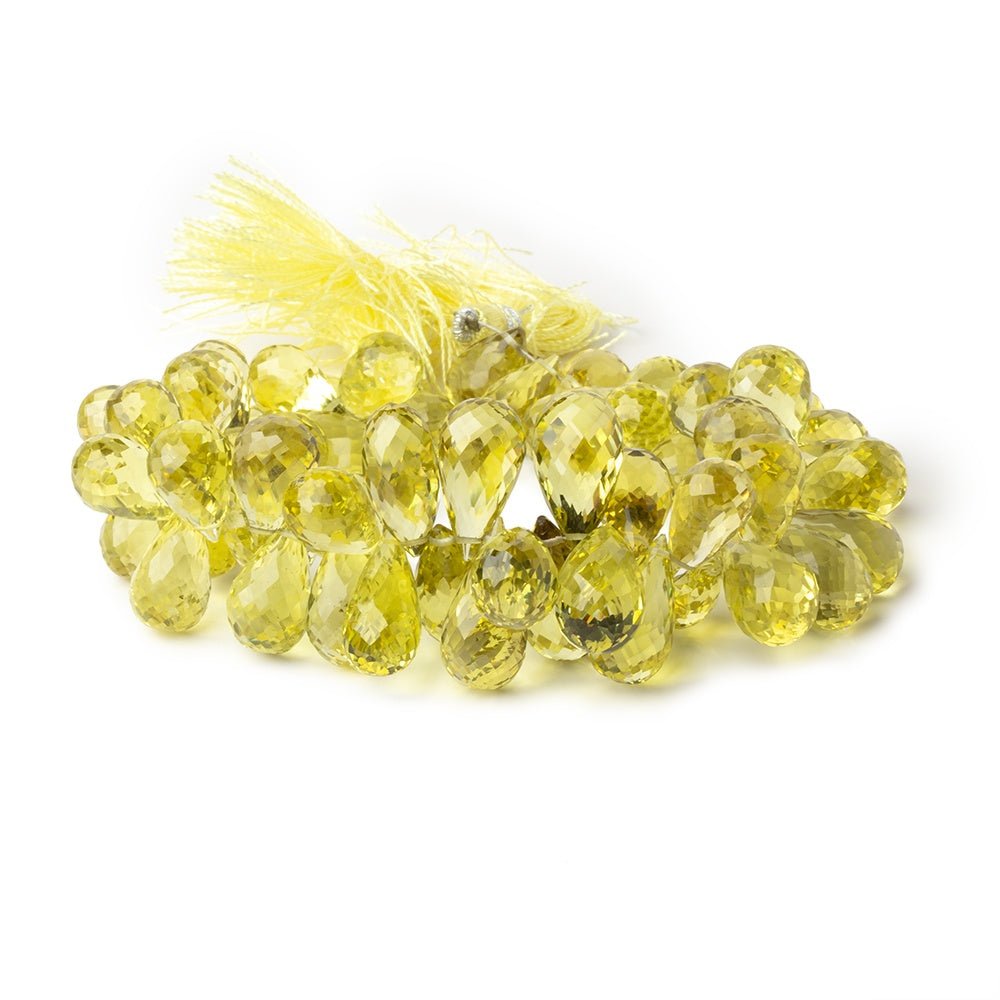 12x7.5 - 18x9mm Lemon Quartz Faceted Tear Drop 7.5 inch 58 Beads AAA - Beadsofcambay.com