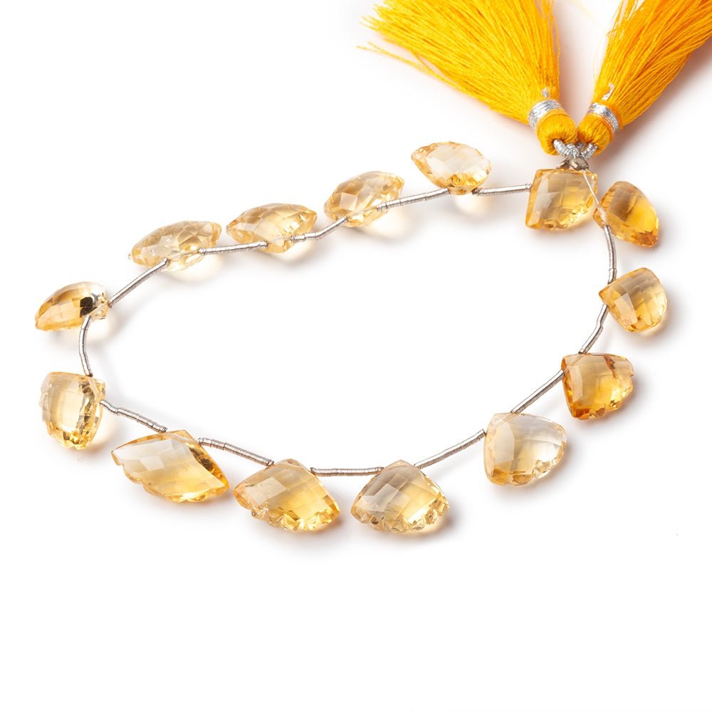 13 - 17mm Citrine Faceted Fan Beads 8 inch 14 pieces AA - Beadsofcambay.com