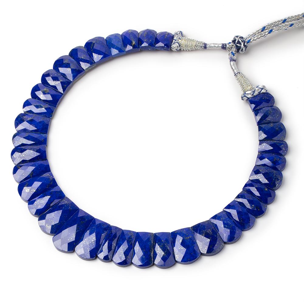 13.5x9 - 26x12mm Lapis Lazuli Faceted Fancy Shape Collar 35 Beads - Beadsofcambay.com