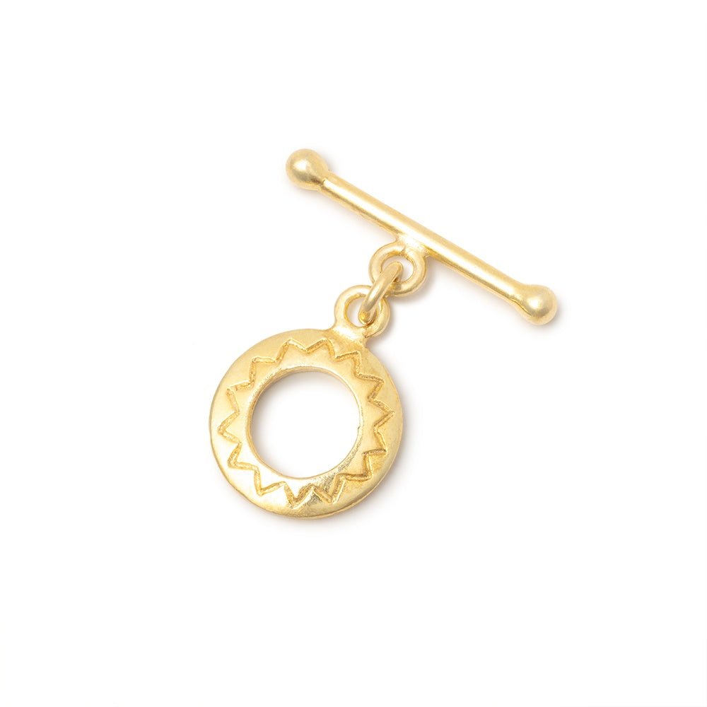 13mm Vermeil Round Toggle 1 piece - Beadsofcambay.com