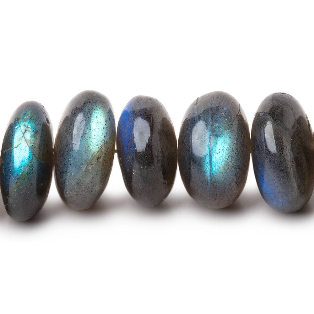 14 - 15mm Labradorite Plain Rondelle Beads 7.75 inch 28 pieces AA - Beadsofcambay.com