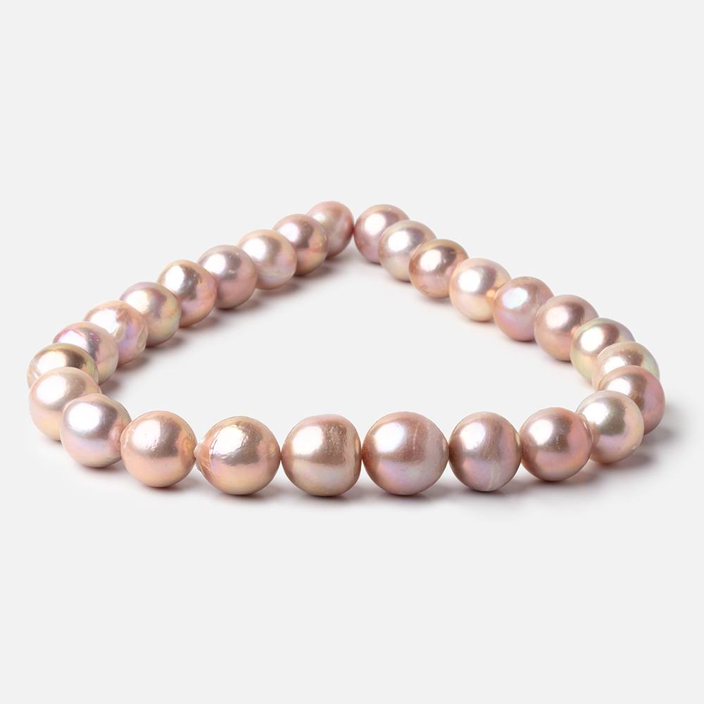 14 - 16mm Golden Pink Baroque Freshwater Pearls 15.75 inch 27 Beads - Beadsofcambay.com