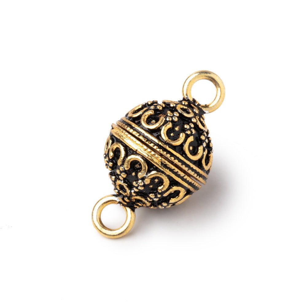 14mm Moroccan Design Round Magnetic Clasp 1 piece - Beadsofcambay.com