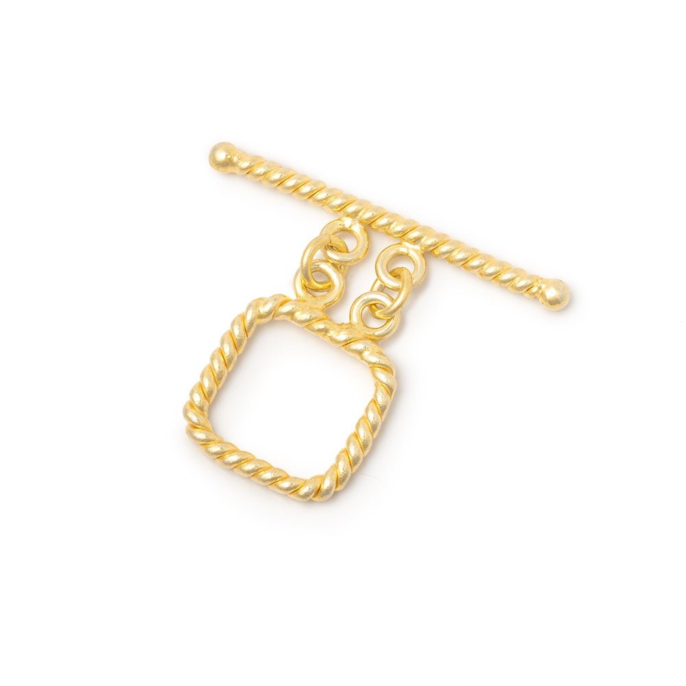 14mm Vermeil Double Strand Square Roped Toggle 1 piece - Beadsofcambay.com