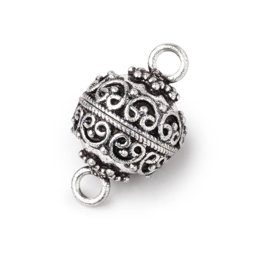 15mm Bali Design Round Magnetic Clasp 1 piece - Beadsofcambay.com