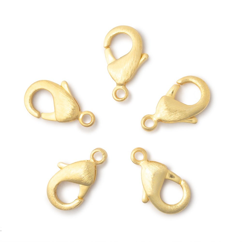 15mm Brushed Lobster Clasp Set of 5 Pieces - Beadsofcambay.com