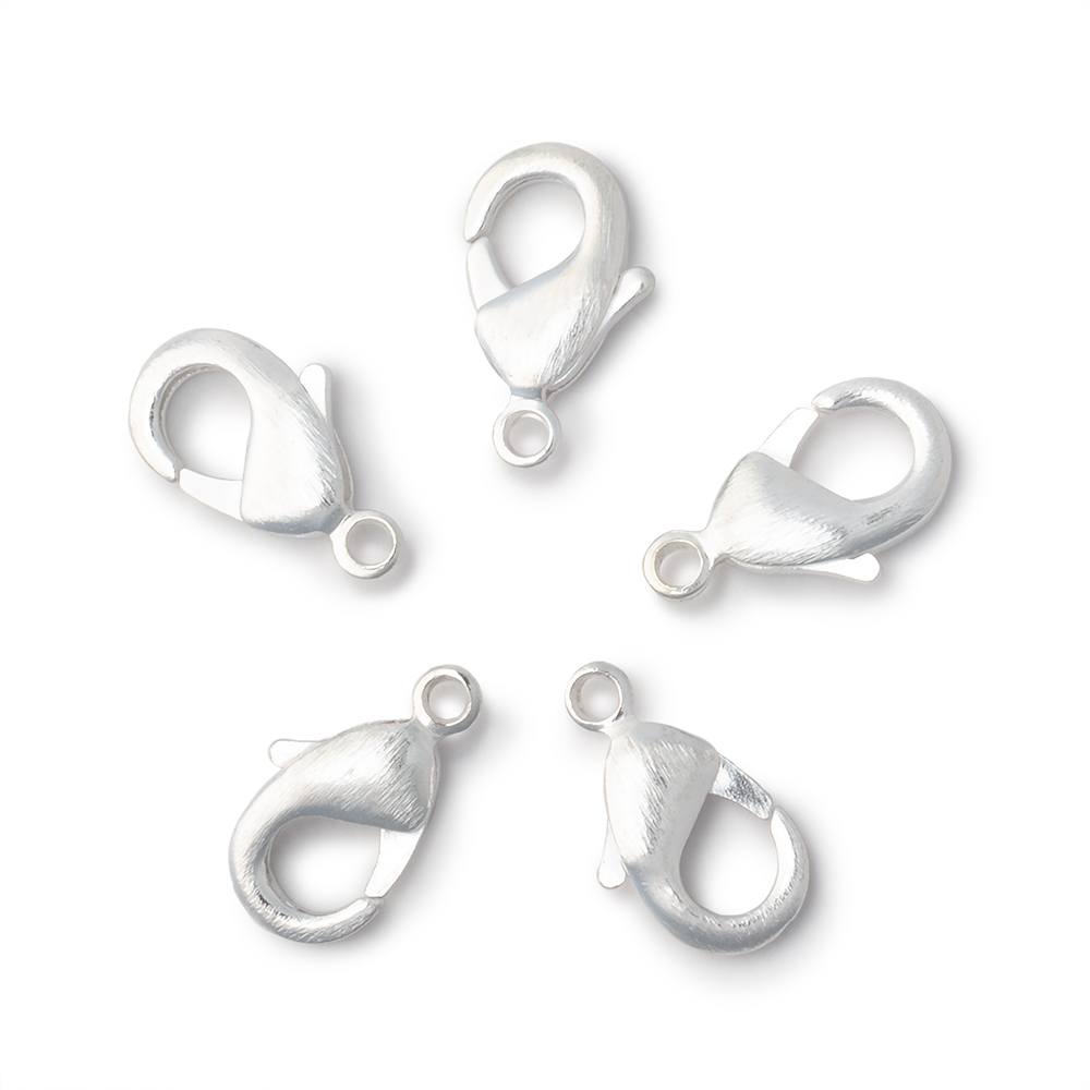 15mm Brushed Lobster Clasp Set of 5 Pieces - Beadsofcambay.com