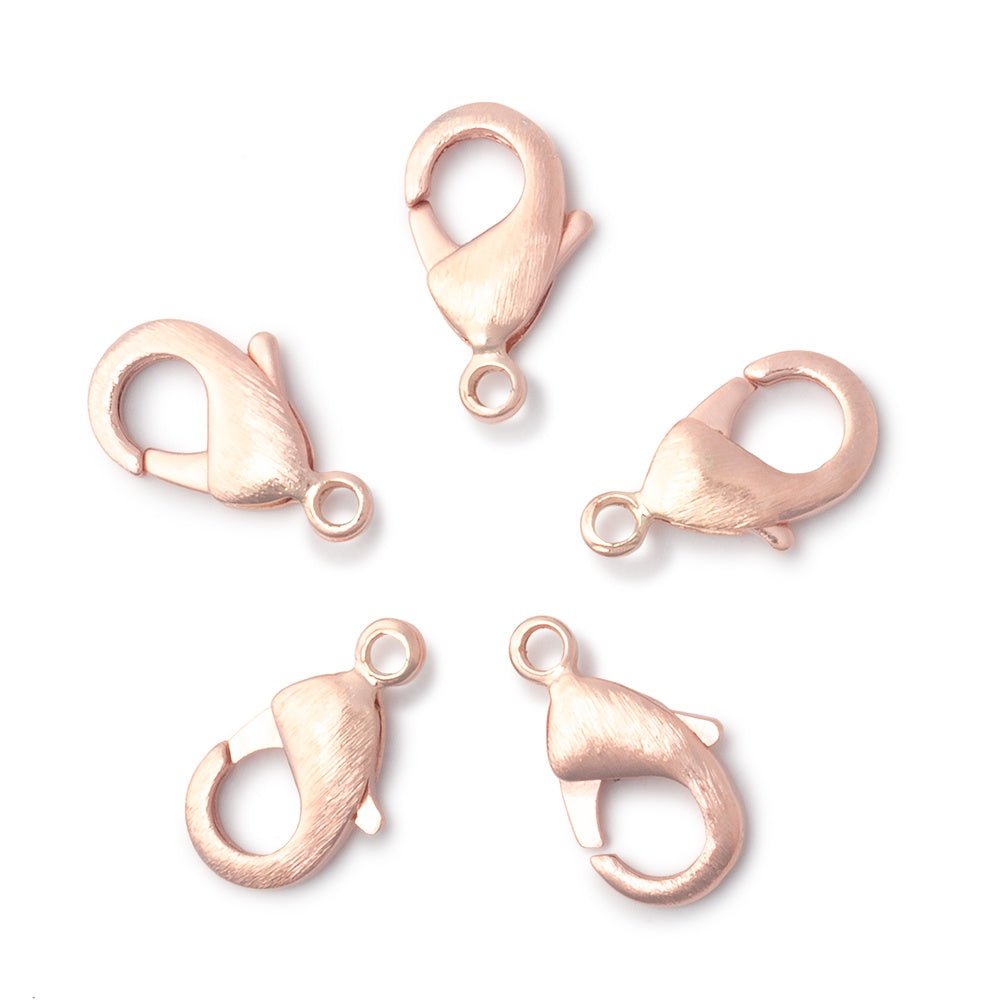 15mm Brushed Lobster Clasp Set of 5 Pieces - Beadsofcambay.com