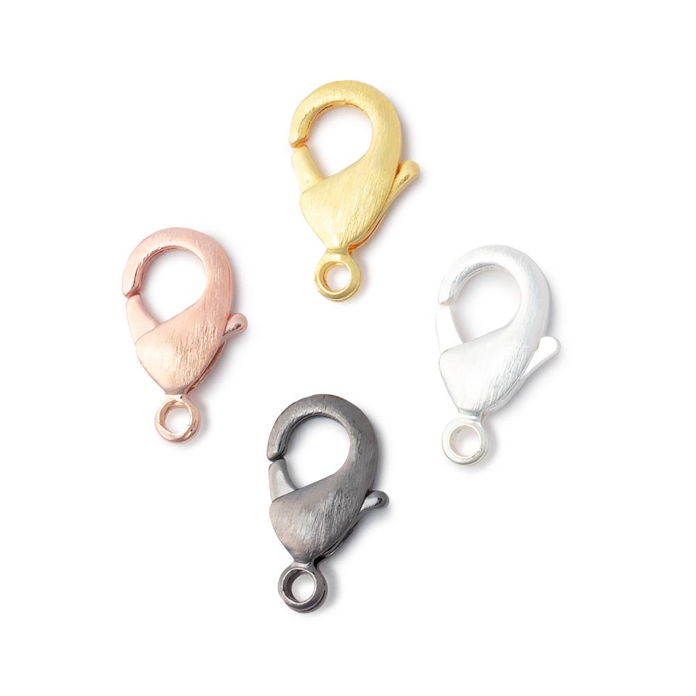 15mm Brushed Lobster Clasp Set of 5 Pieces - Beadsofcambay.com