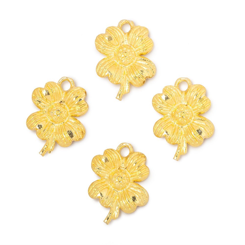 15x12mm Flower Pendant Charm Set of 4 pieces - Beadsofcambay.com