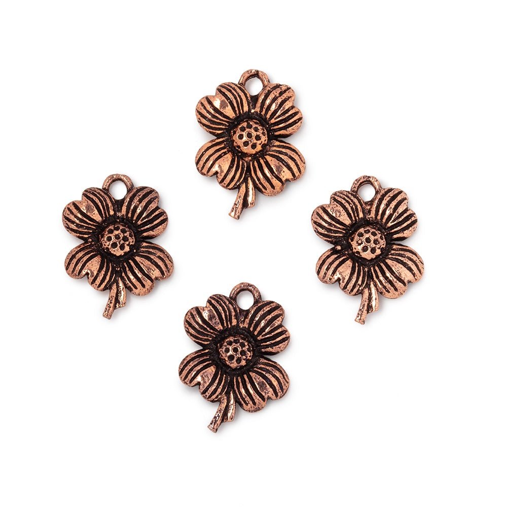 15x12mm Flower Pendant Charm Set of 4 pieces - Beadsofcambay.com