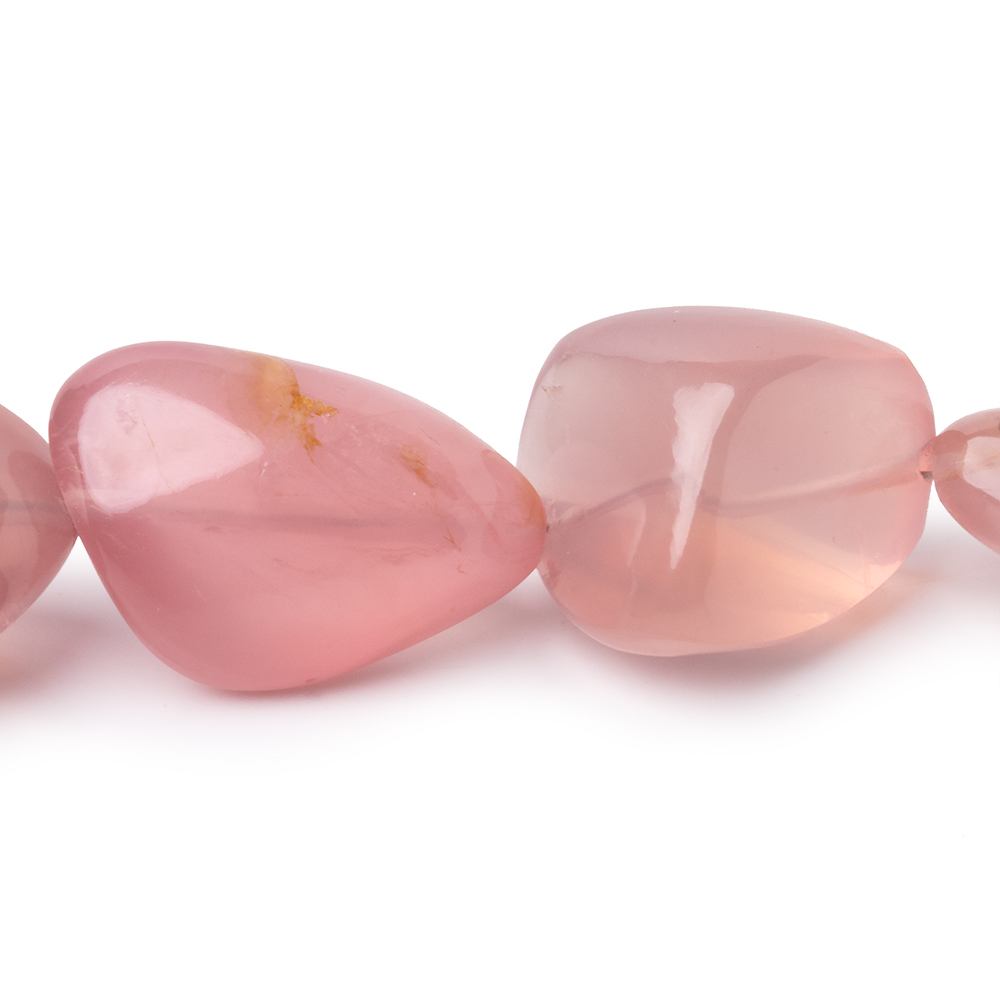 15x13 - 25x16mm Rose Quartz Plain Nugget Beads 8.5 inch 11 pieces AA - Beadsofcambay.com