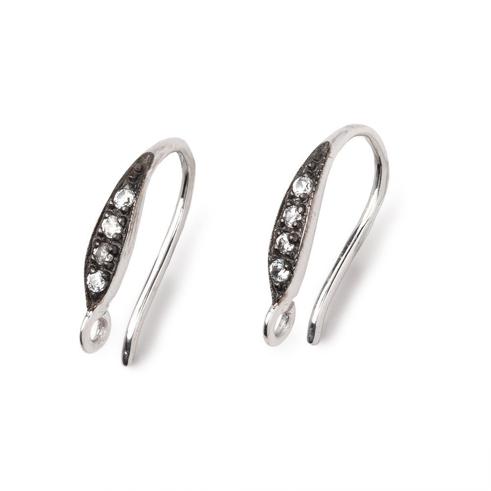 16mm CZ Two Tone Teardrop Ear Wire Set of 2 pieces - Beadsofcambay.com