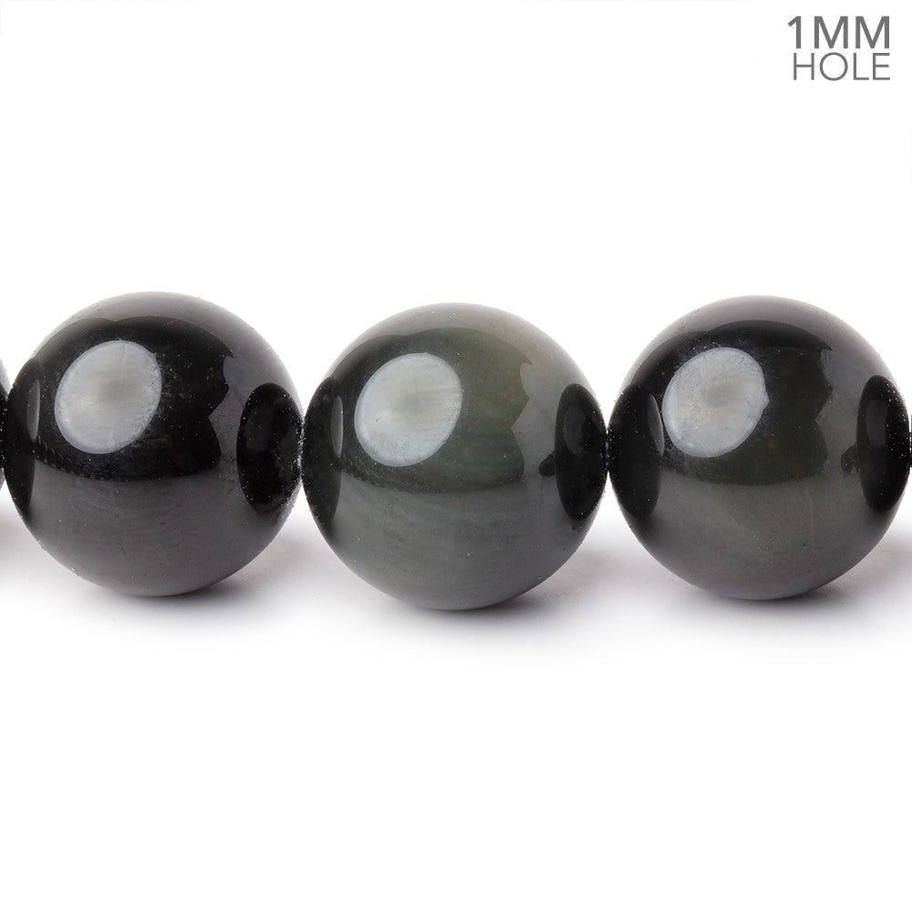 16mm Rainbow Obsidian Plain Round 16 inch 25 Beads 1mm Hole A - Beadsofcambay.com