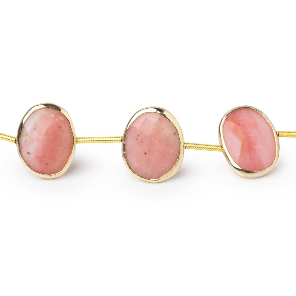 16x12mm Vermeil Bezel Pink Peruvian Opal Faceted Nugget Strand 10 Beads - Beadsofcambay.com