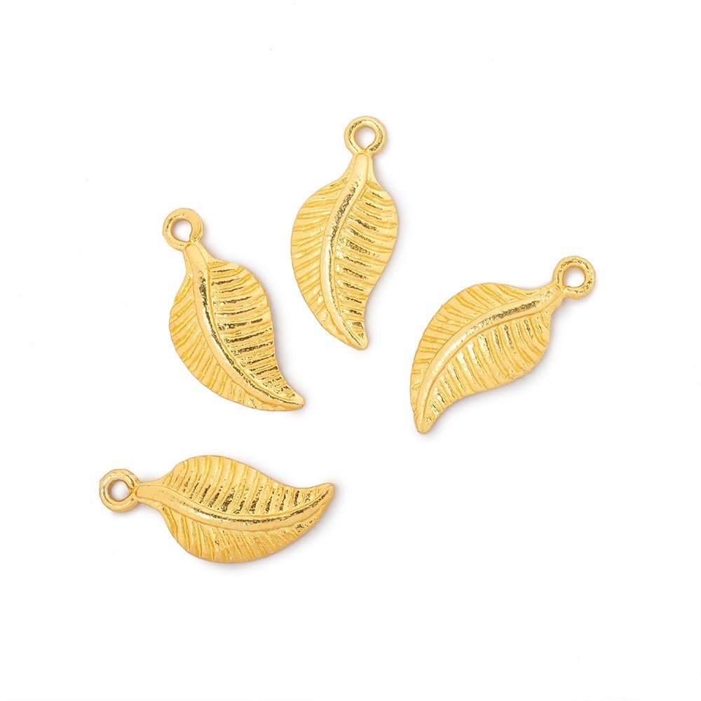 16x8.5mm Leaf Pendant Charm Set of 4 pieces - Beadsofcambay.com