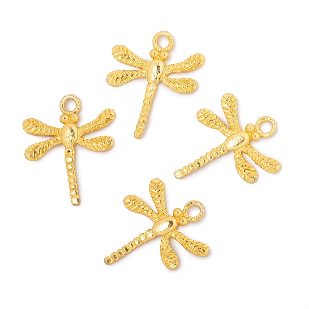 18.5mm Dragonfly Pendant Charm Set of 4 pieces - Beadsofcambay.com