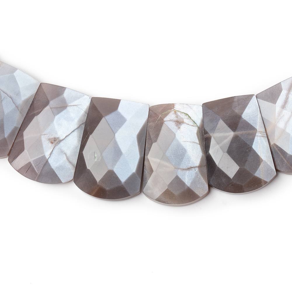 11x7.5-20x12mm Chocolate Moonstone Faceted Fancy Collar 33 Beads - BeadsofCambay.com