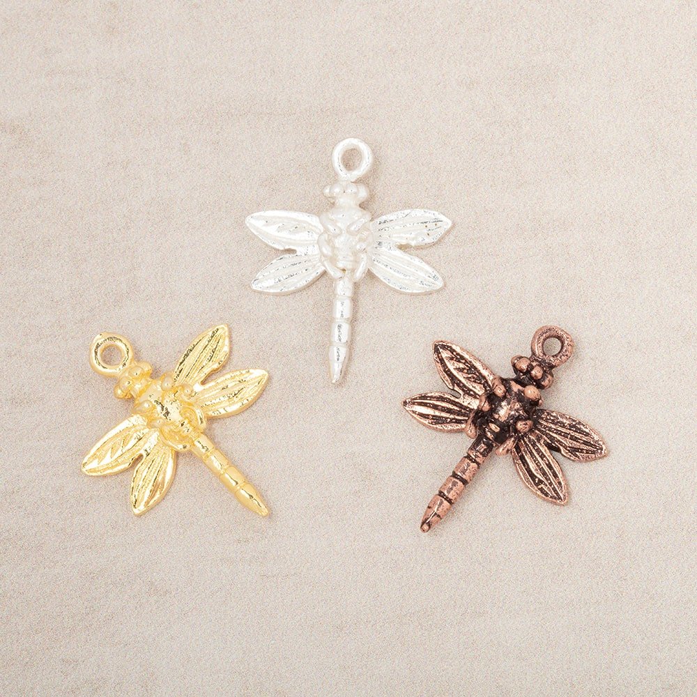 18mm Dragonfly Pendant Charm Set of 2 pieces - Beadsofcambay.com