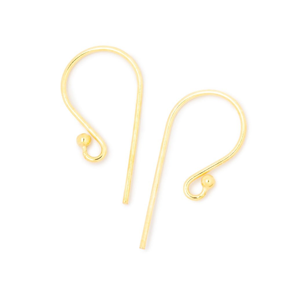 18mm Shepard's Hook with Ball Ear Wire 10 pieces - Beadsofcambay.com