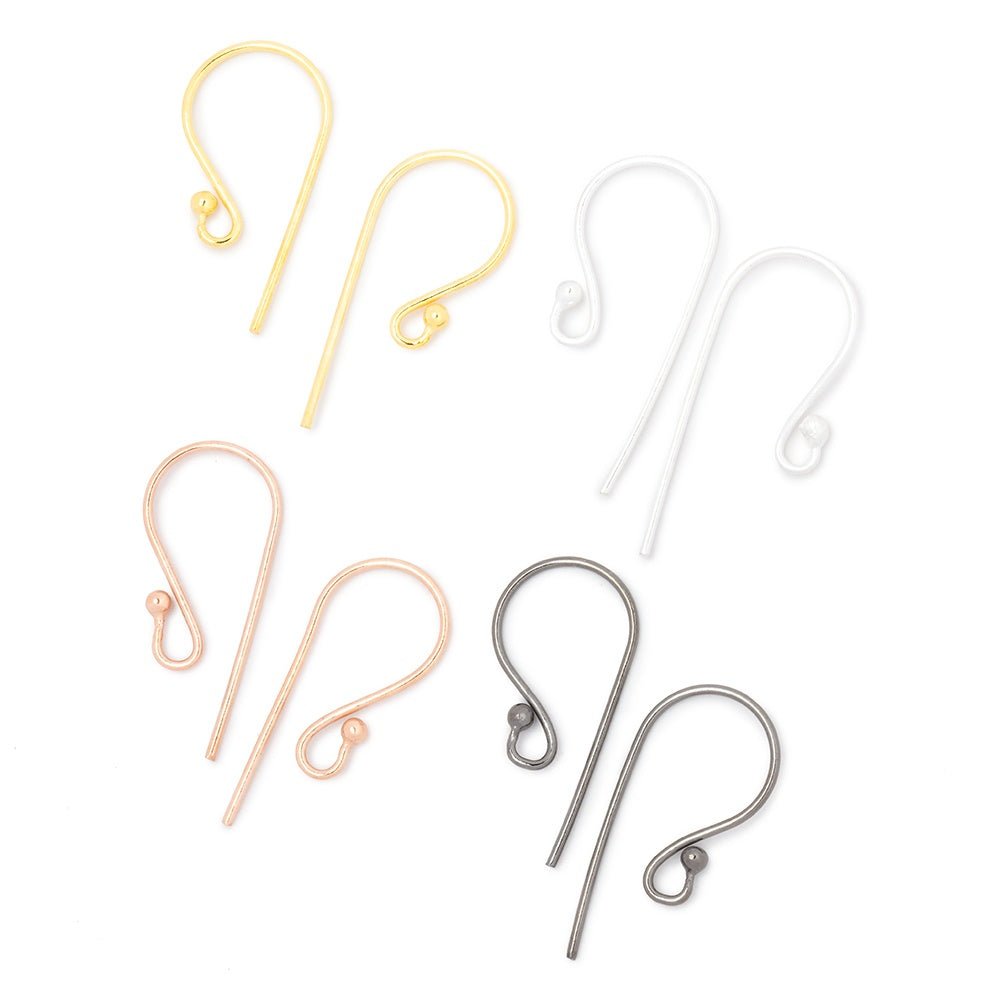 18mm Shepard's Hook with Ball Ear Wire 10 pieces - Beadsofcambay.com