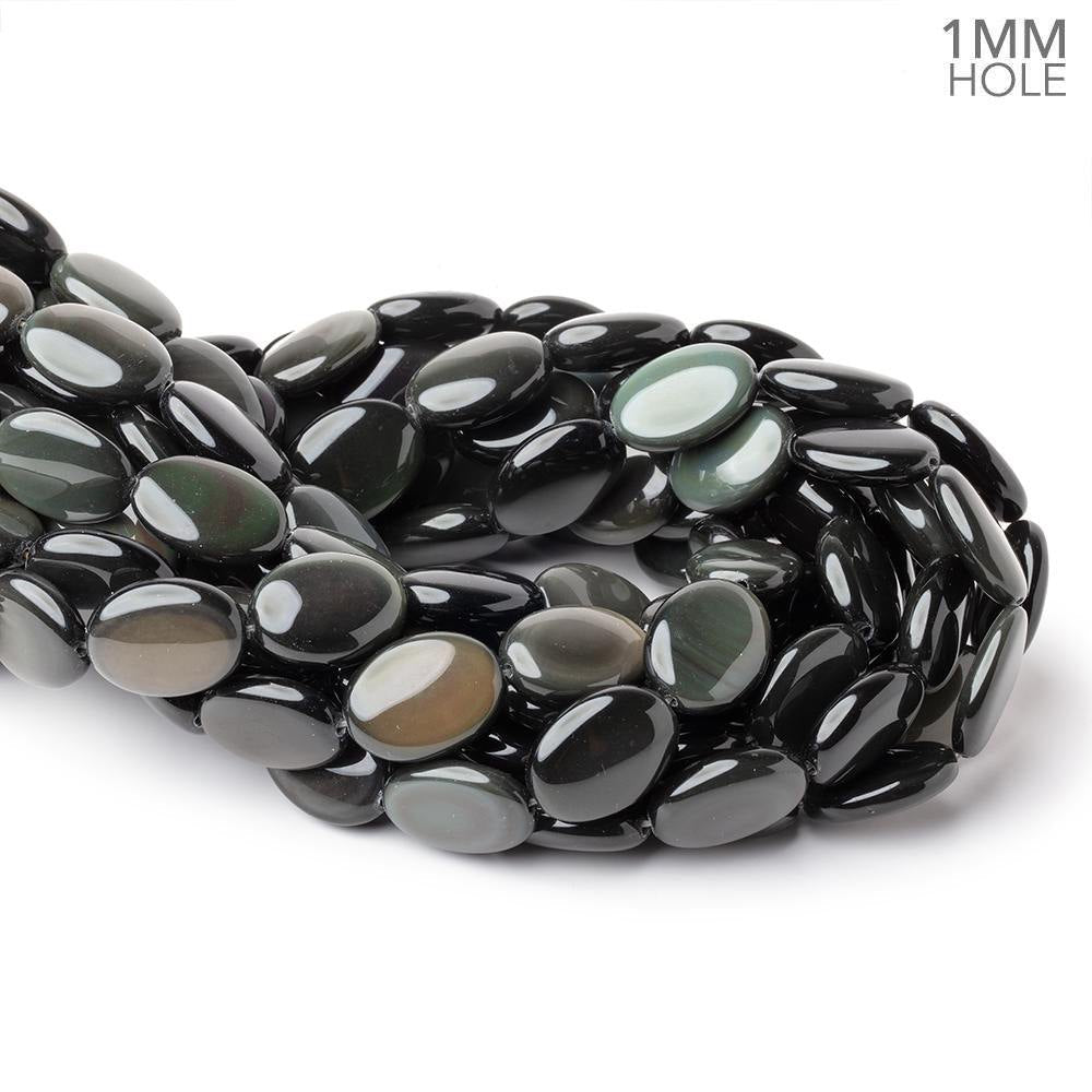 19.5x15mm Rainbow Obsidian Plain Oval 16 inch 21 Beads 1mm Hole AAA - Beadsofcambay.com